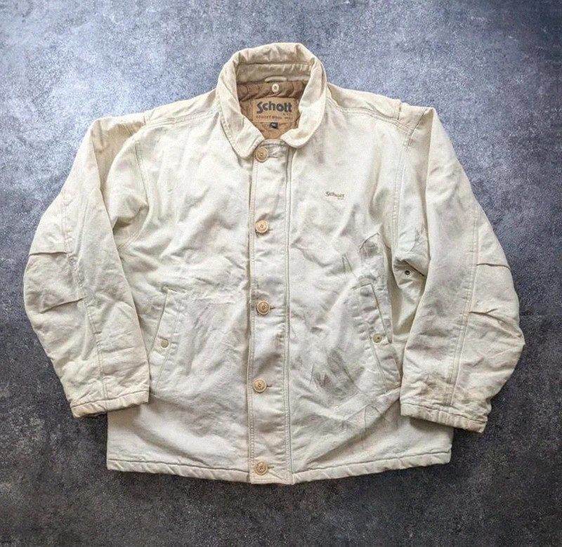 Schott NYC veste workwear vintage XXL canvas Hollofil II patinée utility jacket – Schott – taille XXL 2
