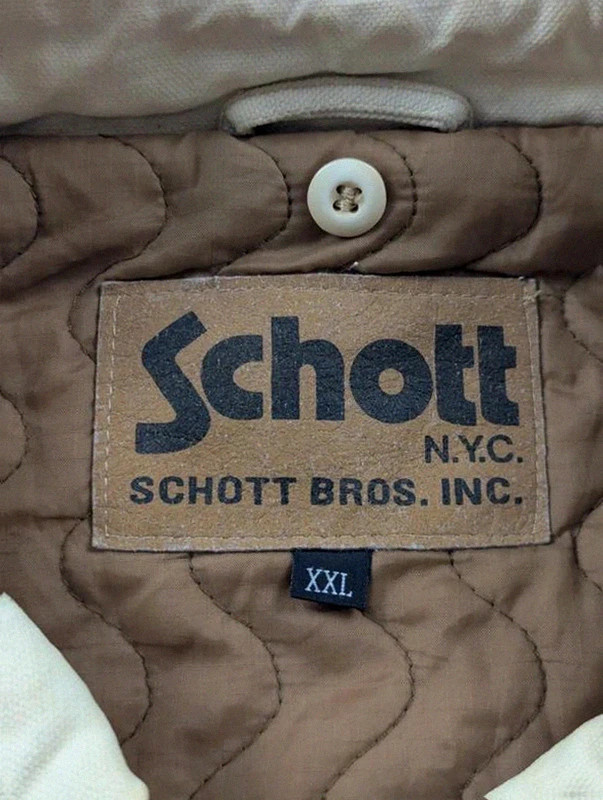 Schott NYC veste workwear vintage XXL canvas Hollofil II patinée utility jacket – Schott – taille XXL 3