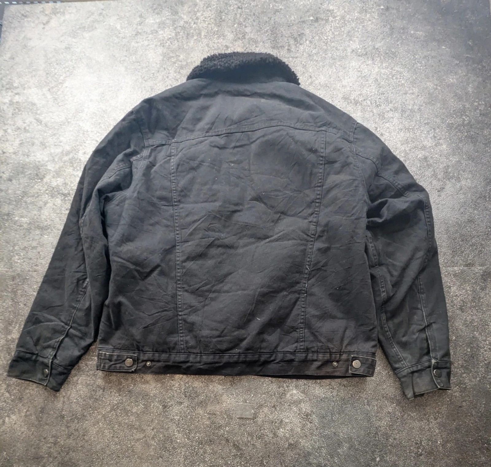 Veste workwear Primark XL L noire doublée sherpa – Trucker Jacket patinée – WORKWEAR – taille XL 3