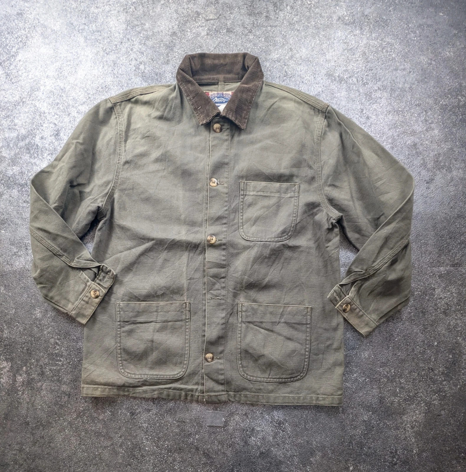 Veste Workwear Ober Silver Work M Chore Jacket Canvas col velours kaki vintage – Ober – taille M 2