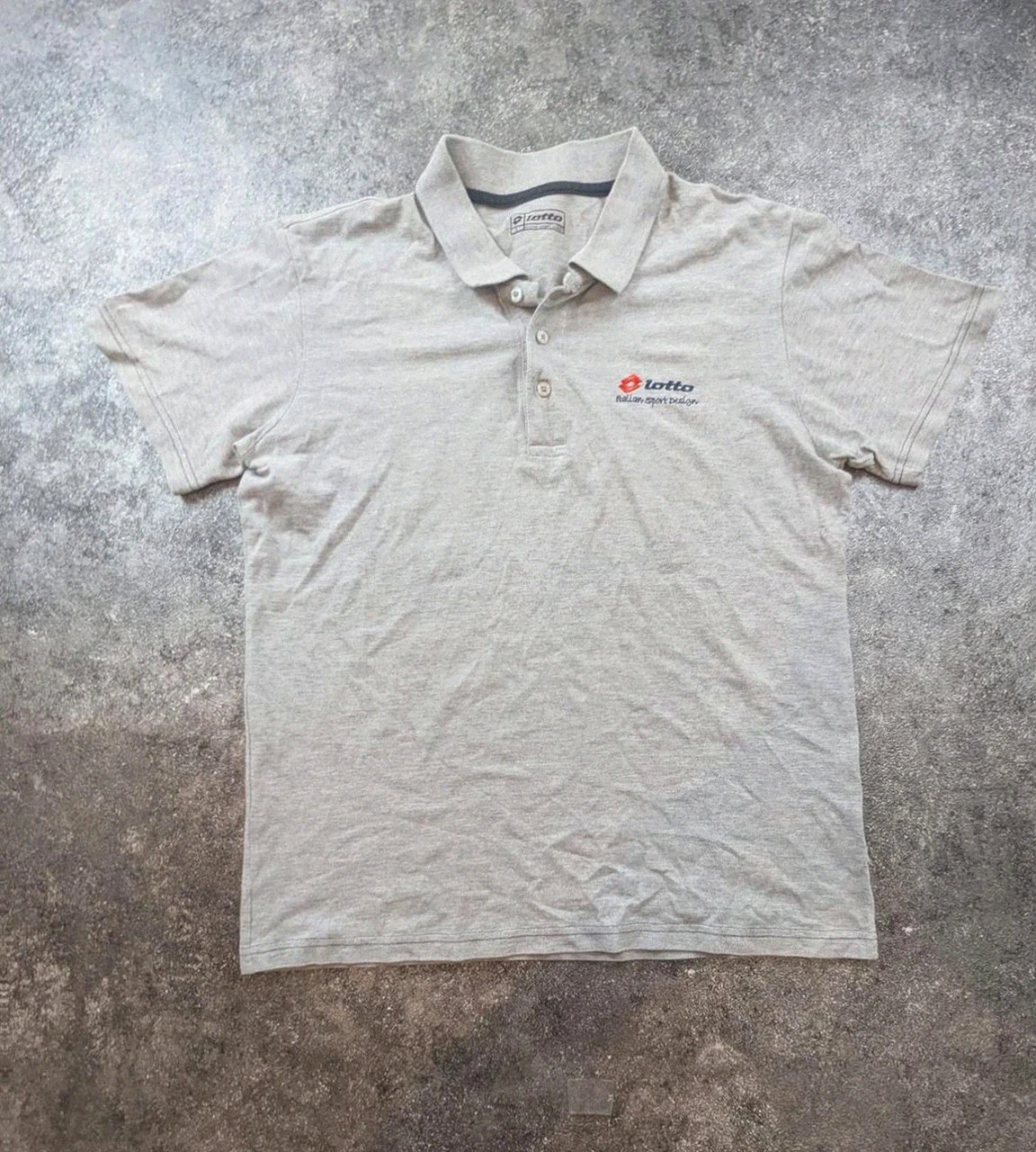 Polo Lotto italian sport design gris chiné vintage Y2K tennis football casual brodé Taille L – Lotto – taille L 2