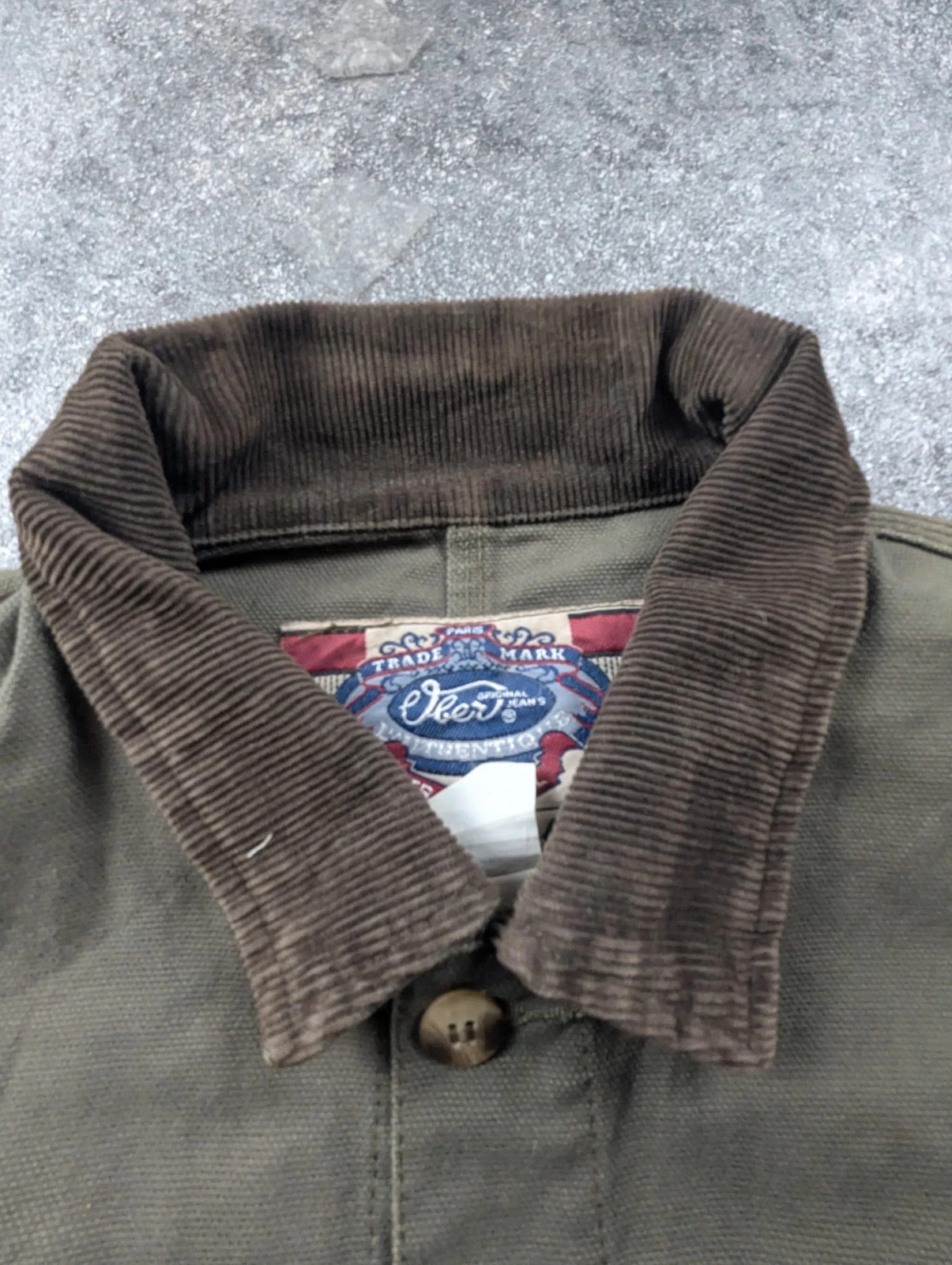 Veste Workwear Ober Silver Work M Chore Jacket Canvas col velours kaki vintage – Ober – taille M 4