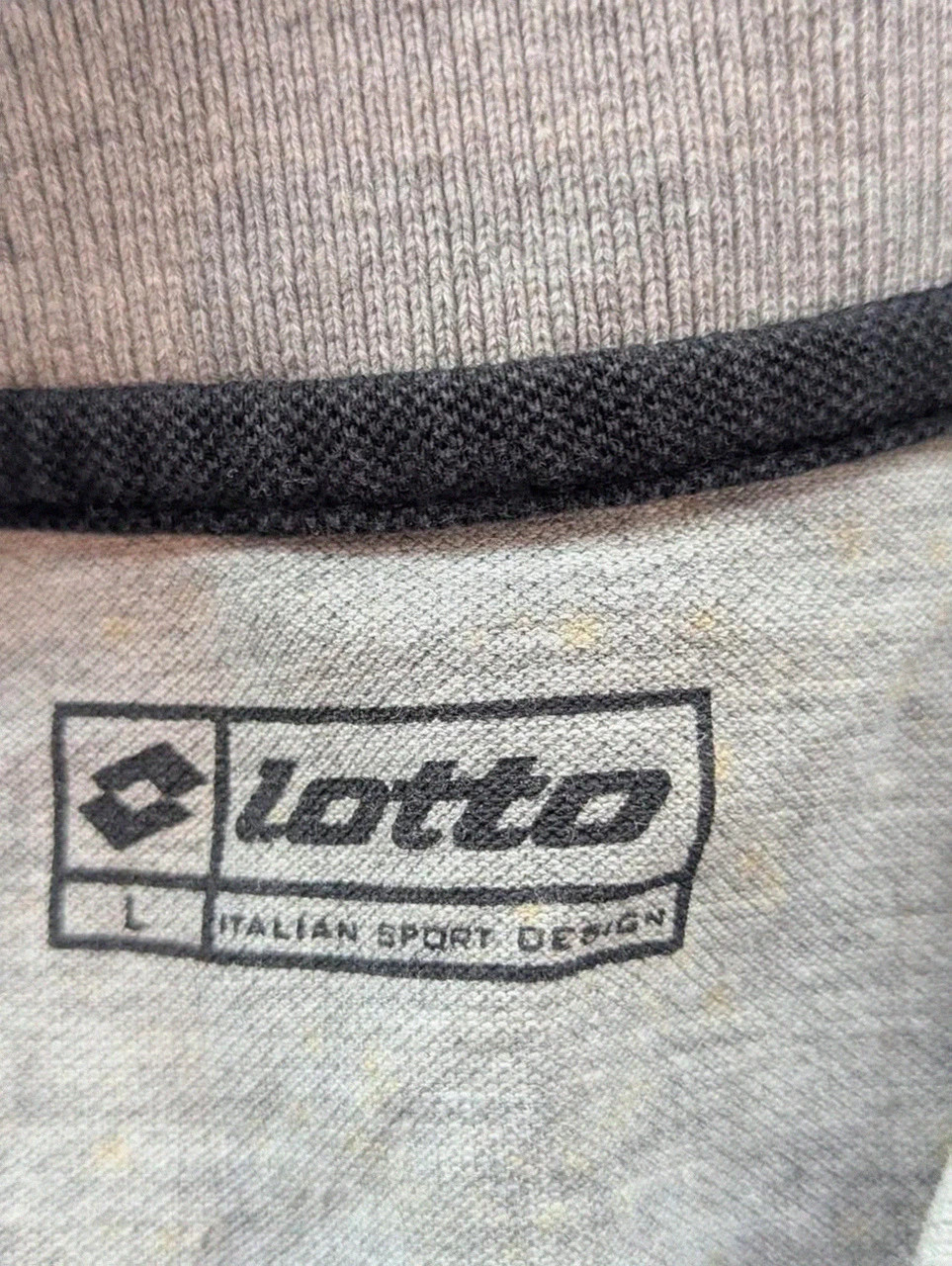 Polo Lotto italian sport design gris chiné vintage Y2K tennis football casual brodé Taille L – Lotto – taille L 5