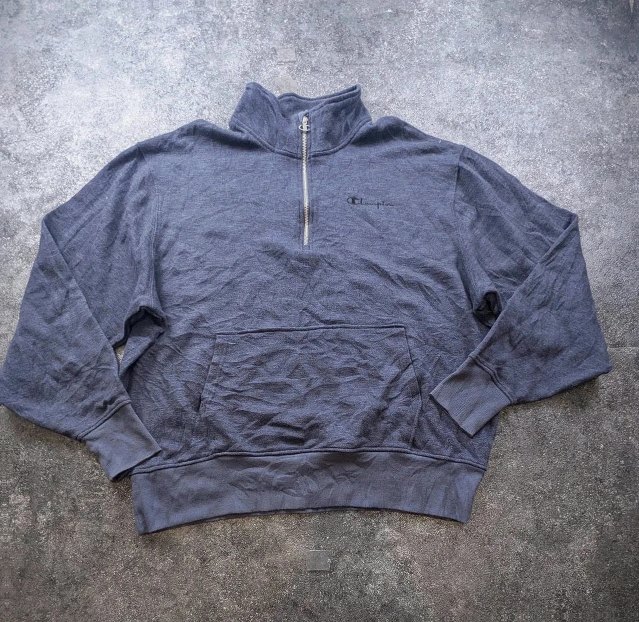 Champion 1/4 Zip Xxl 2XL bleu gris – sweat col montant Y2K streetwear sportswear – Champion – taille XXL 2