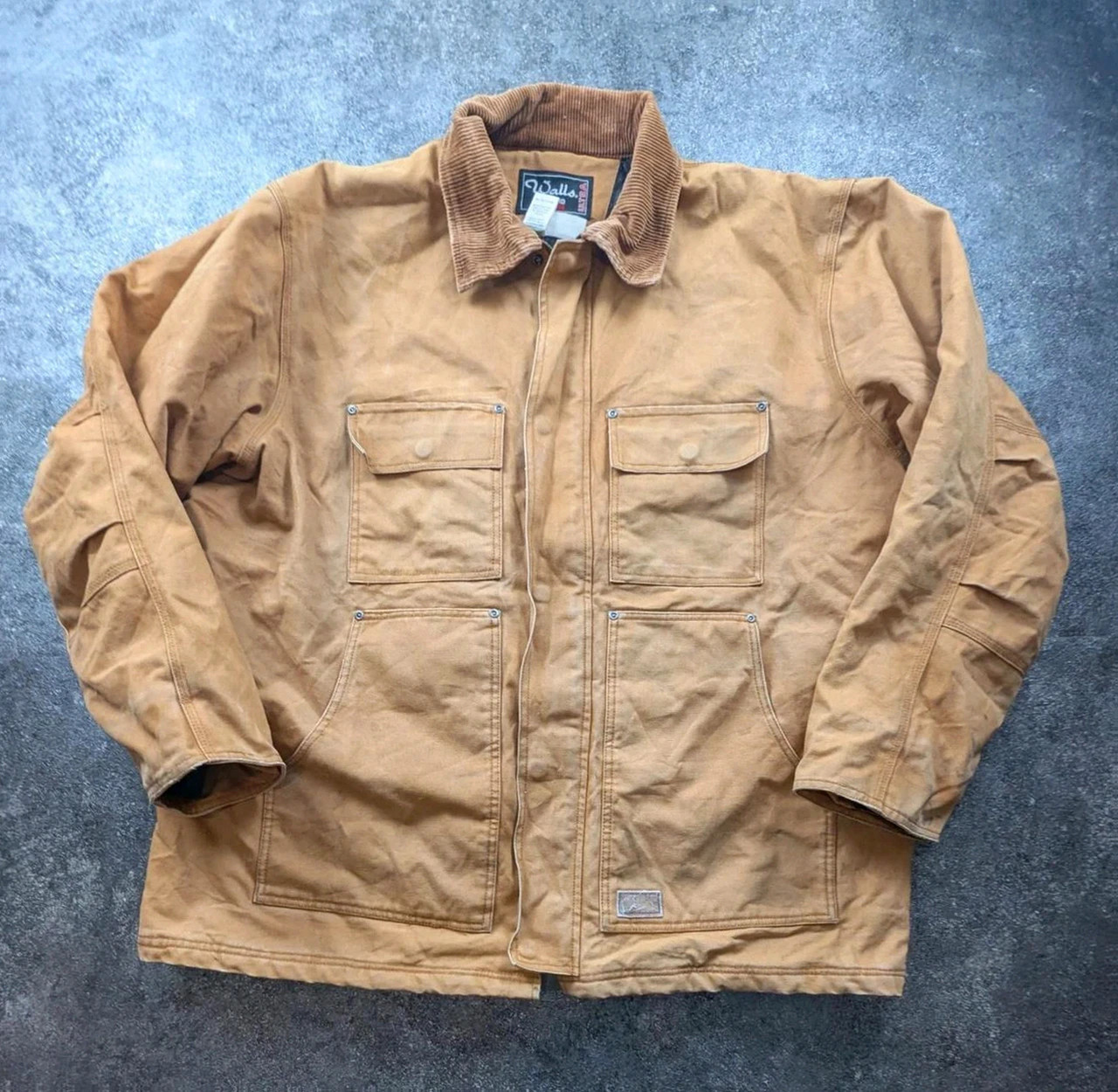 Veste Walls Blizzard Pruf XXL Workwear Chore Jacket Canvas Camel Col Velours Matelassée – Walls – taille XXL 2