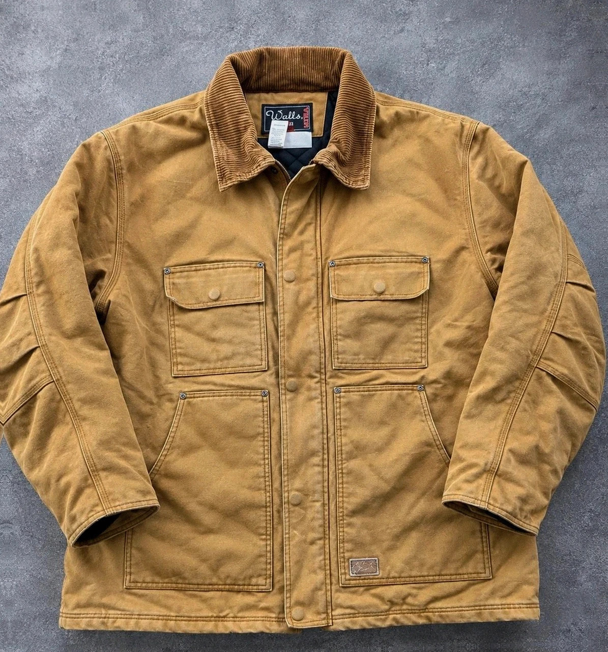 Veste Walls Blizzard Pruf XXL Workwear Chore Jacket Canvas Camel Col Velours Matelassée