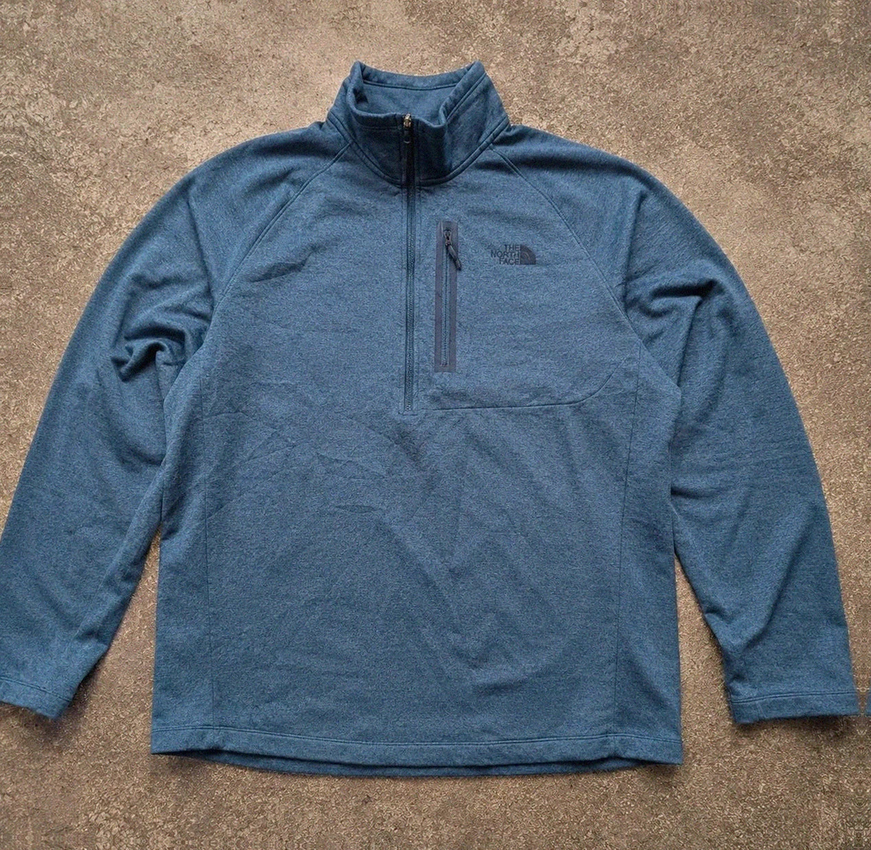 Sweat The North Face 1/4 zip bleu chiné Xl outdoor gorpcore techwear