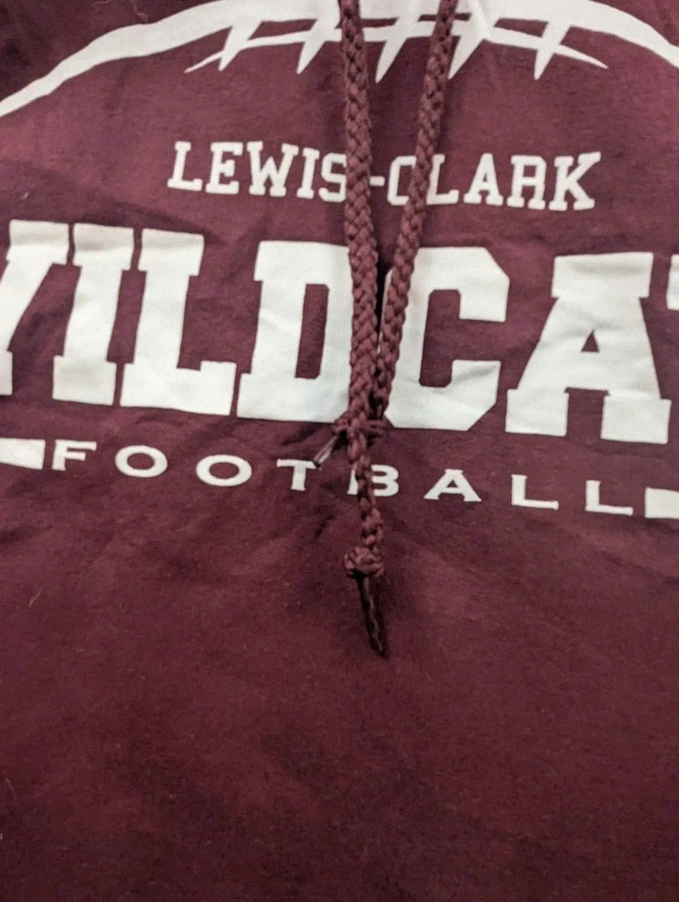 Sweat hoodie Wildcats Lewis Clark football bordeaux S college Us vintage Port & Company – Port & Company – taille S 4