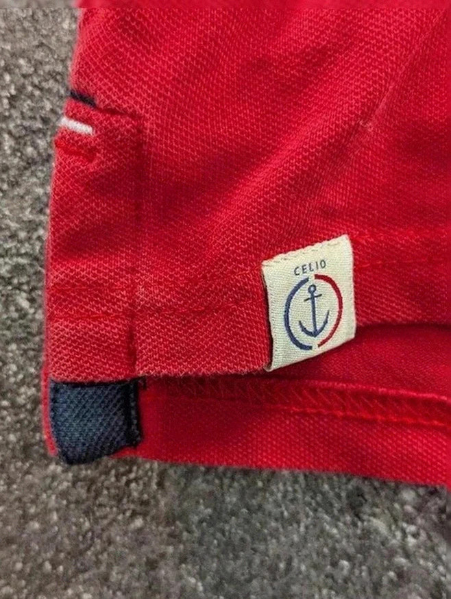 polo celio rouge col marine style nautique coton style casual taille L – Celio – taille L 5