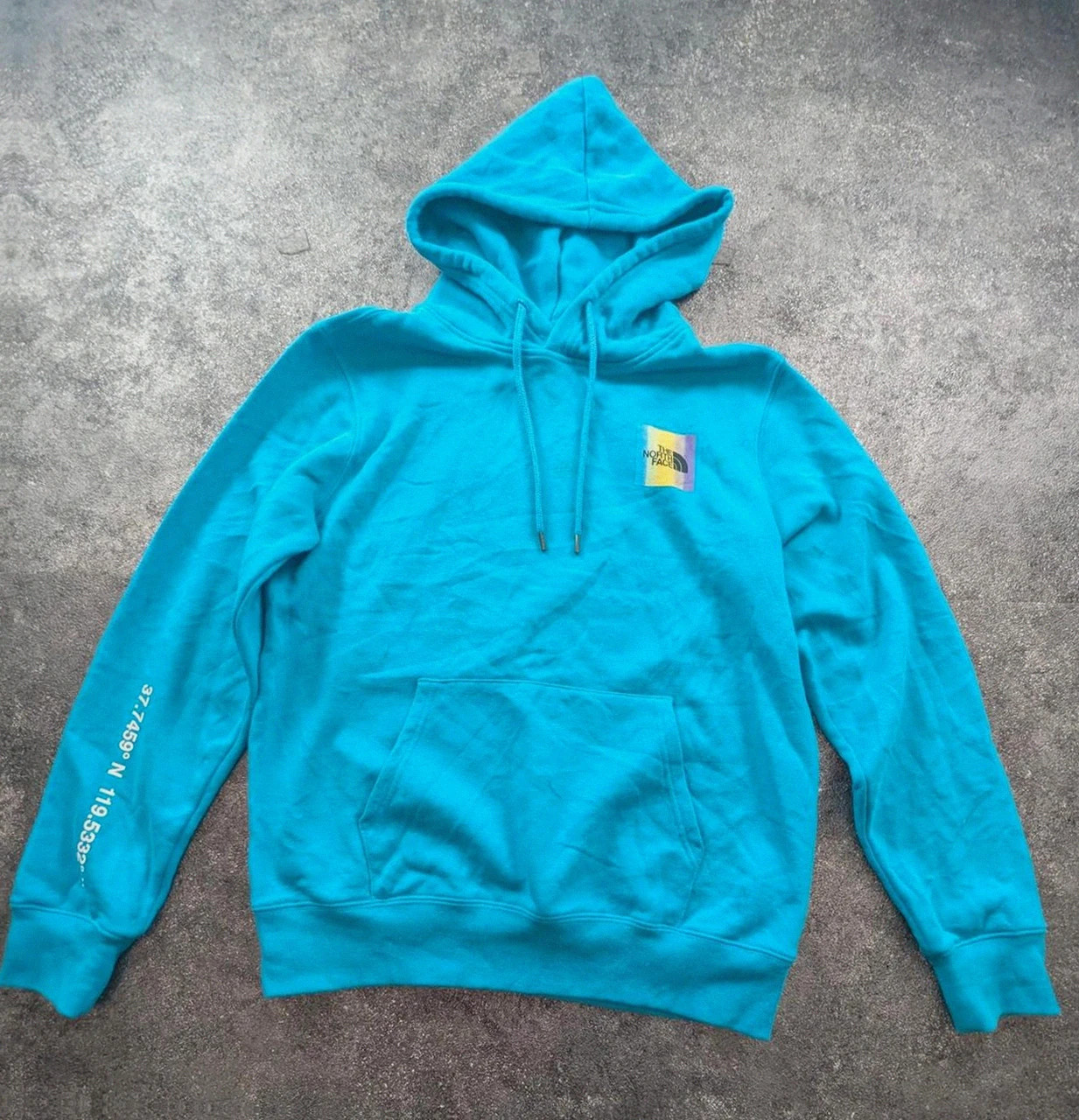 Sweat à capuche The North Face graphique bleu turquoise coordonnées outdoor M – The North Face – taille M 2