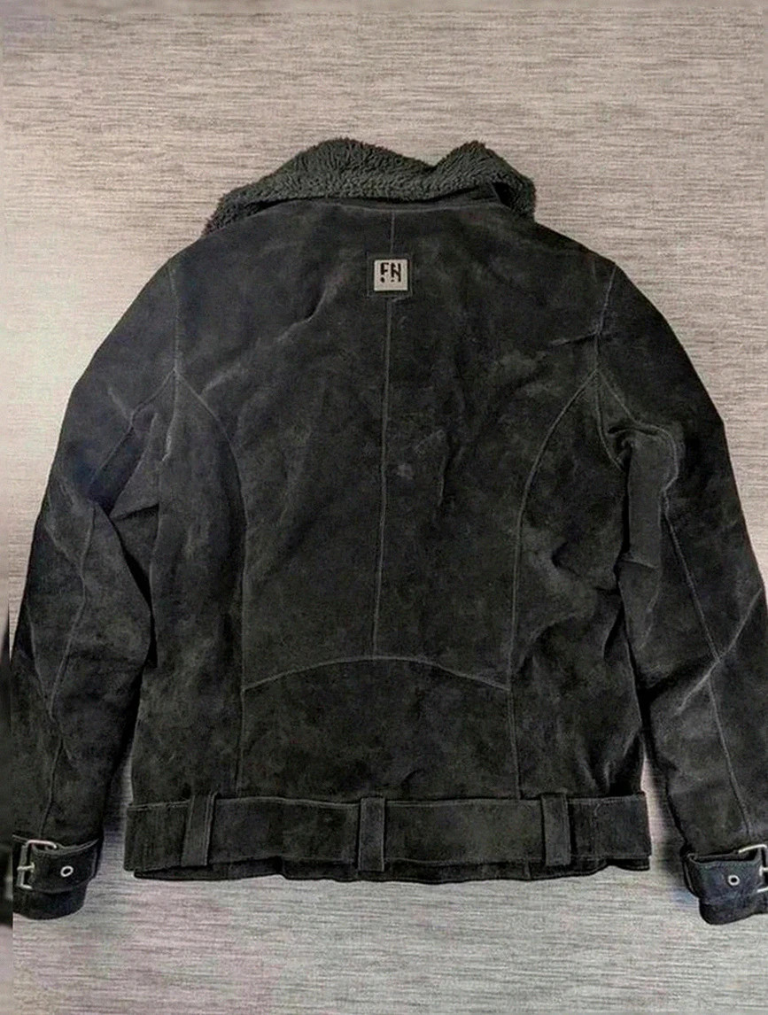 Freaky Nation veste en daim noir style aviateur biker fourrée coton – taille S ou Xs – Freaky Nation – taille S / 36 / 8 2