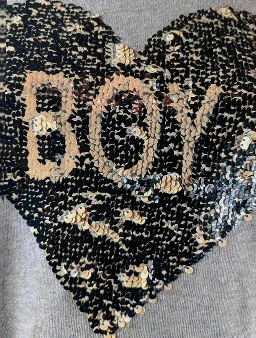 Sweat Bellerose gris à sequins cœur “BOY – taille / S – Bellerose – taille S 4
