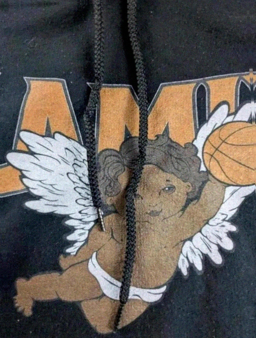 Sweat à capuche Gildan noir imprimé Lamix look basketball urbain streetwear vintage taille M – Gildan – taille M 4