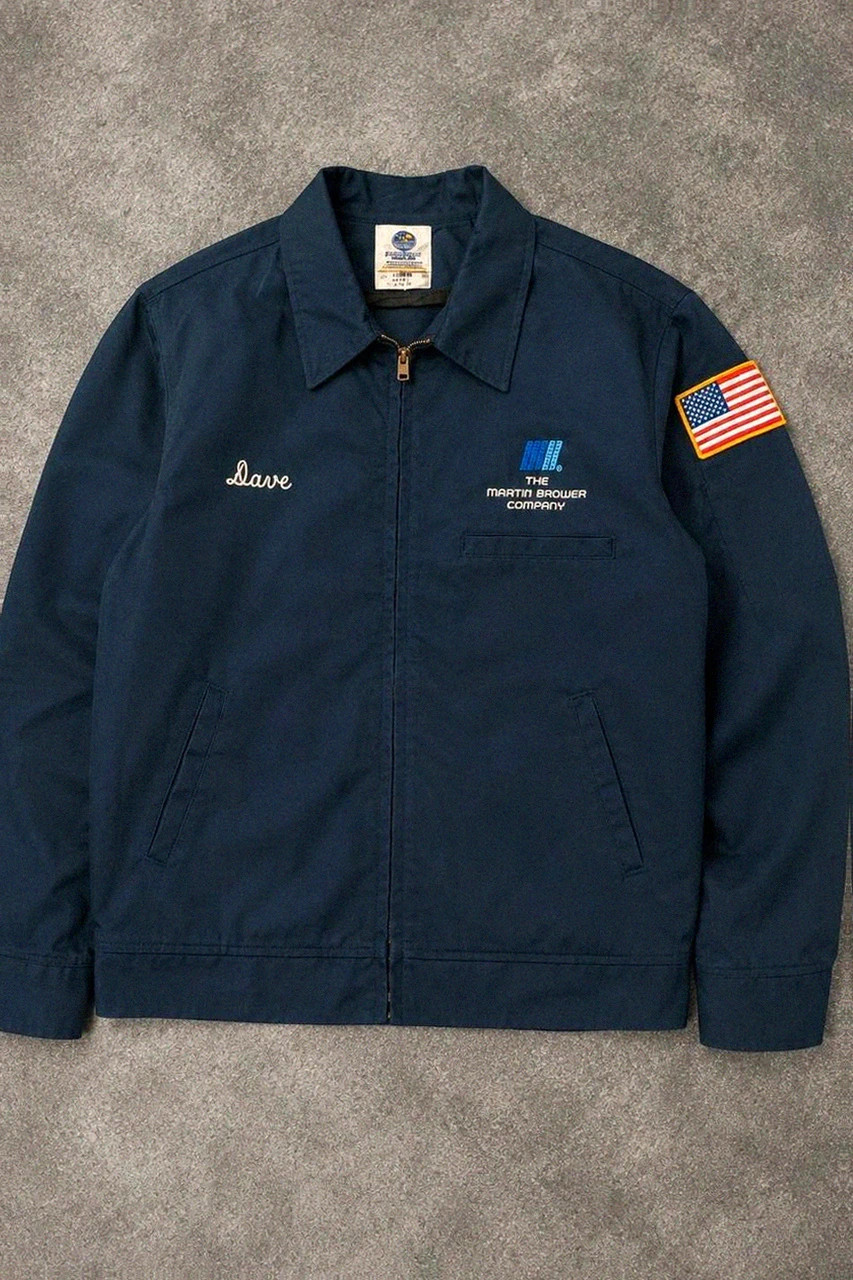 Veste Riverside Workwear Flexbac 42 M Usa Vintage American Flag Patch Martin Brower Company