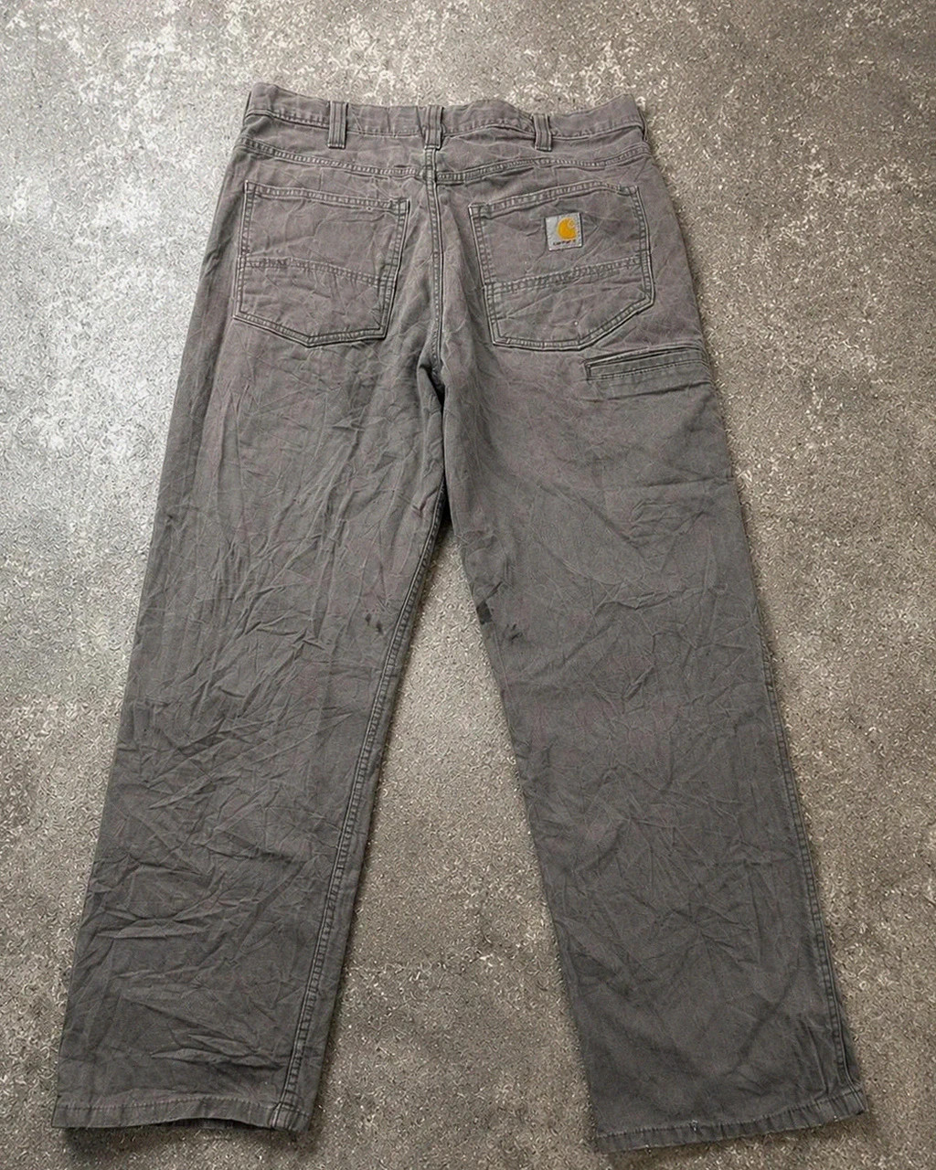Carhartt Carpenter Workwear Gris Faded Relaxed Fit W32 L32 Pantalon Cargo Utility Homme M