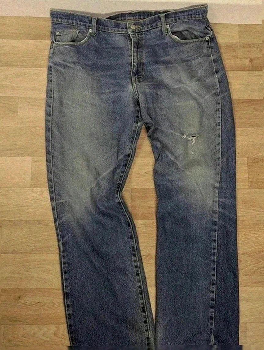 Jean workwear vintage en denim bleu – coupe droite authentique taille 50