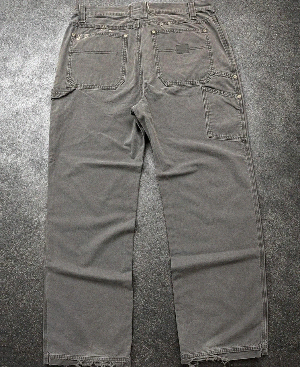 Pantalon carpenter Columbia workwear vintage gris faded carpenter utility double knee W34