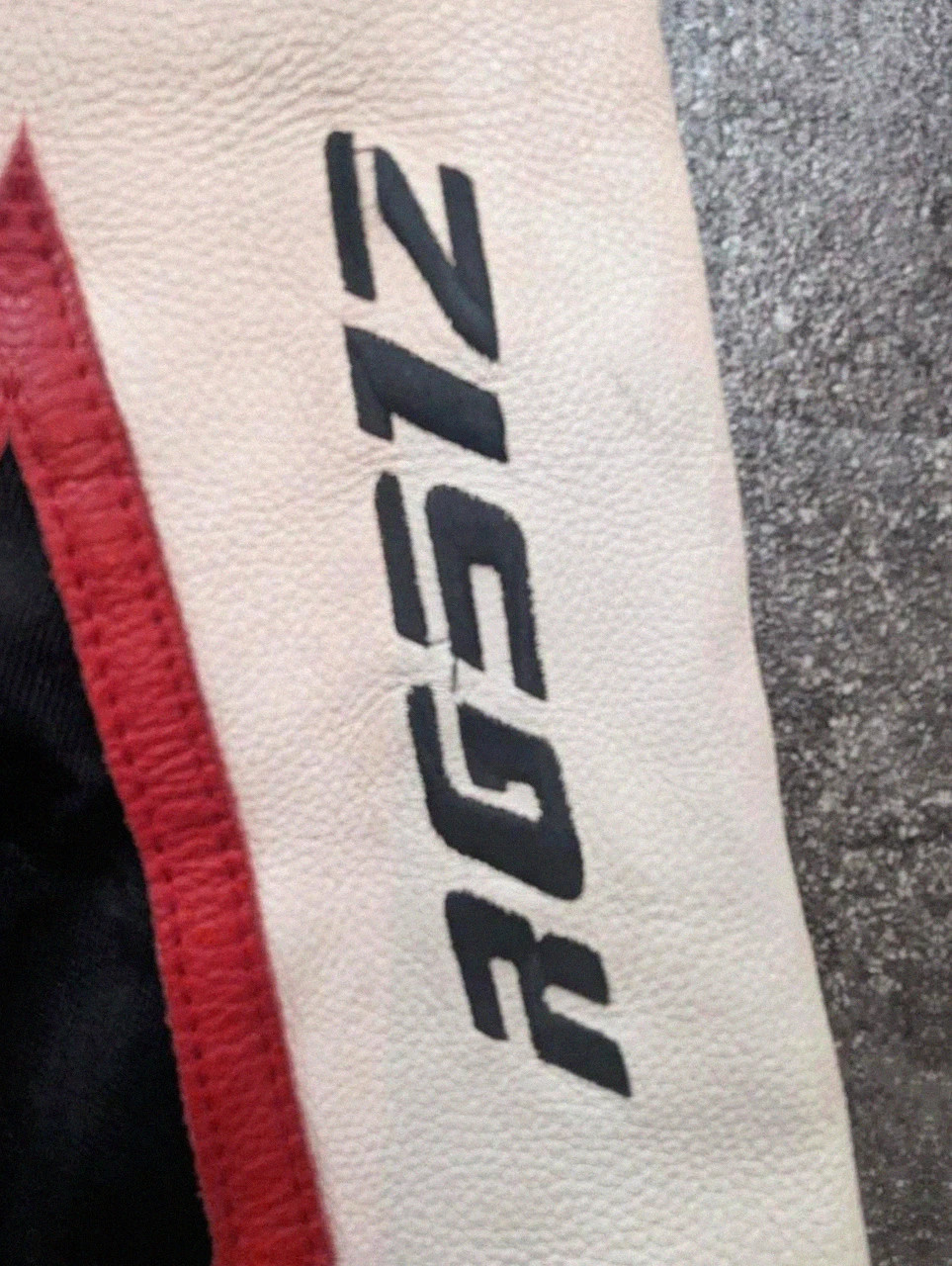 Veste biker moto racing RG512 cuir véritable Y2K noir rouge crème taille L – RG512 – taille L 4