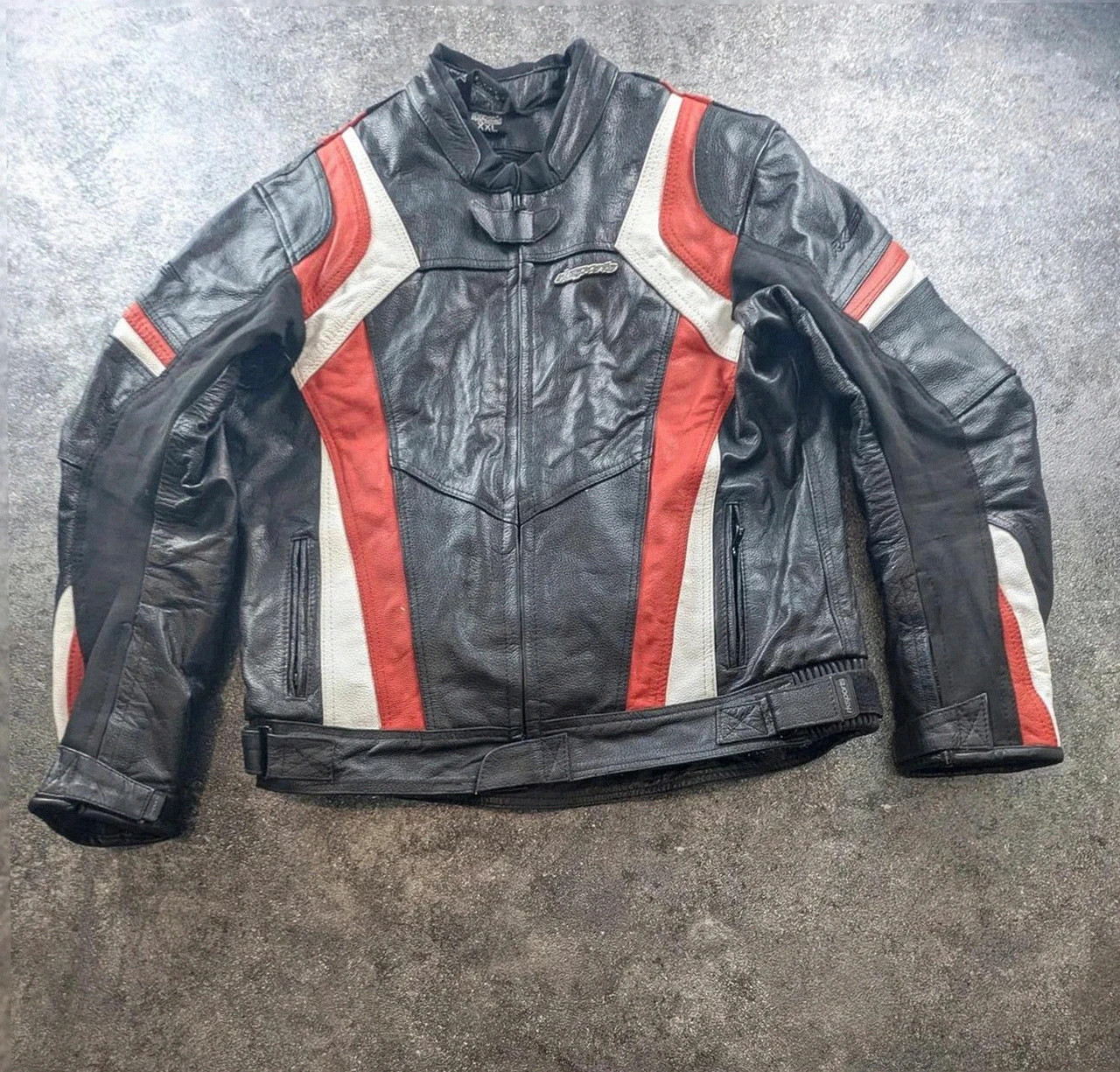 Veste moto cuir Nk Sports racing biker protection noir rouge taille Xxl avec doublure amovible – nksports – taille XXL