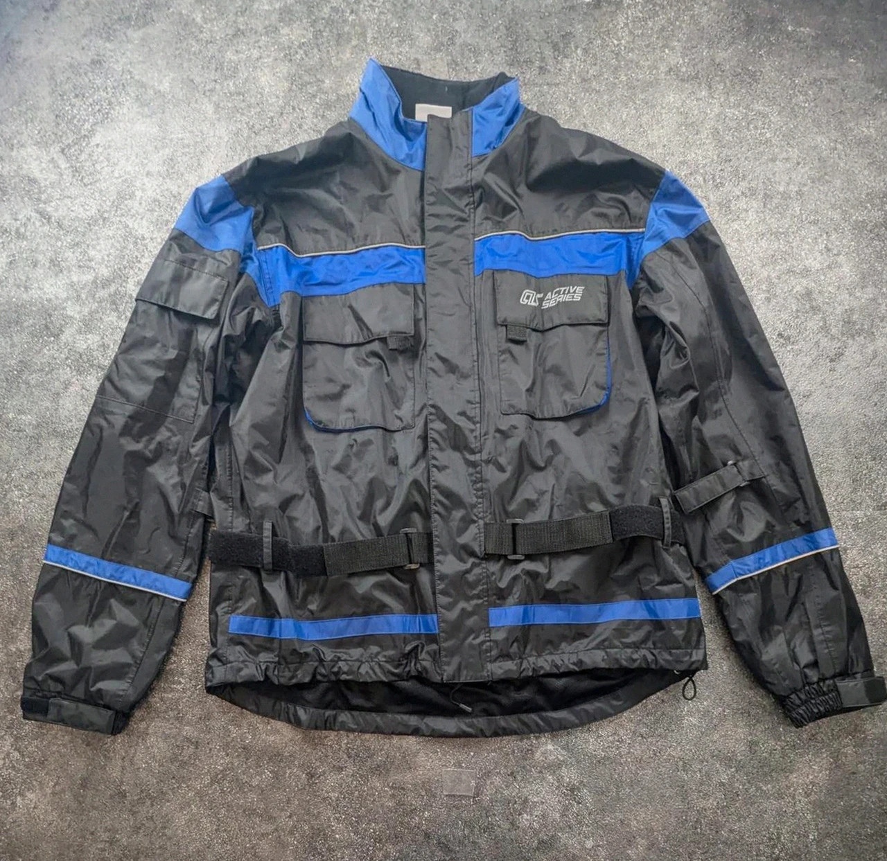 Veste moto pluie Crane Sports Active Wear noir bleu waterproof biker vintage L Xl 52/54 – Crane Sports – taille L 2