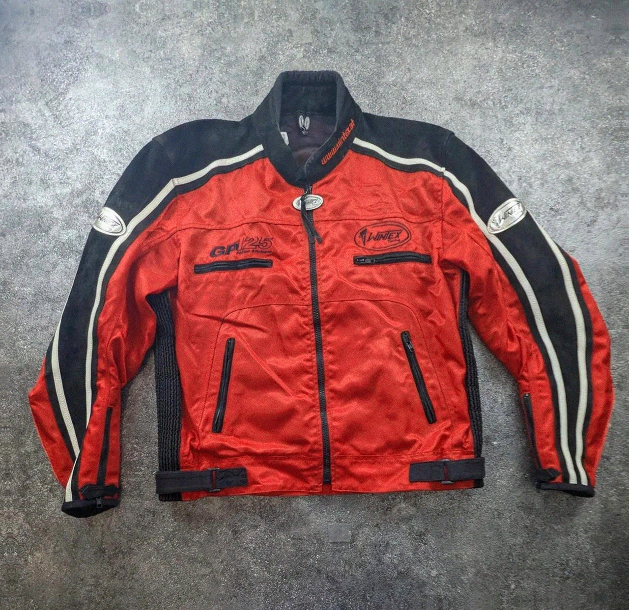 Veste moto Wintex Racing GP125 rouge noire daim protections biker Y2K 56 vintage dressing – Vintage Dressing – taille XL 2