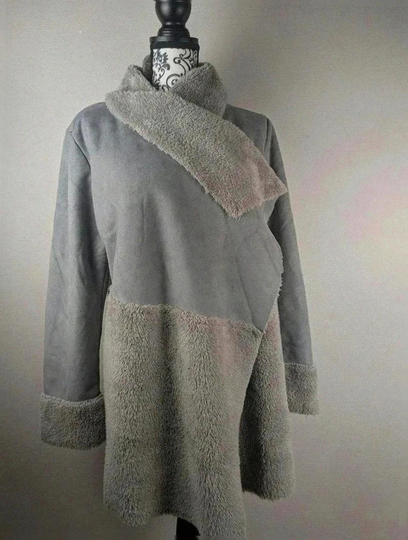 Manteau hivernal Laura di Sarpi très chaud doublé polaire gris pilou pilou – femme – Laura di Sarpi – taille L / 40 / 12