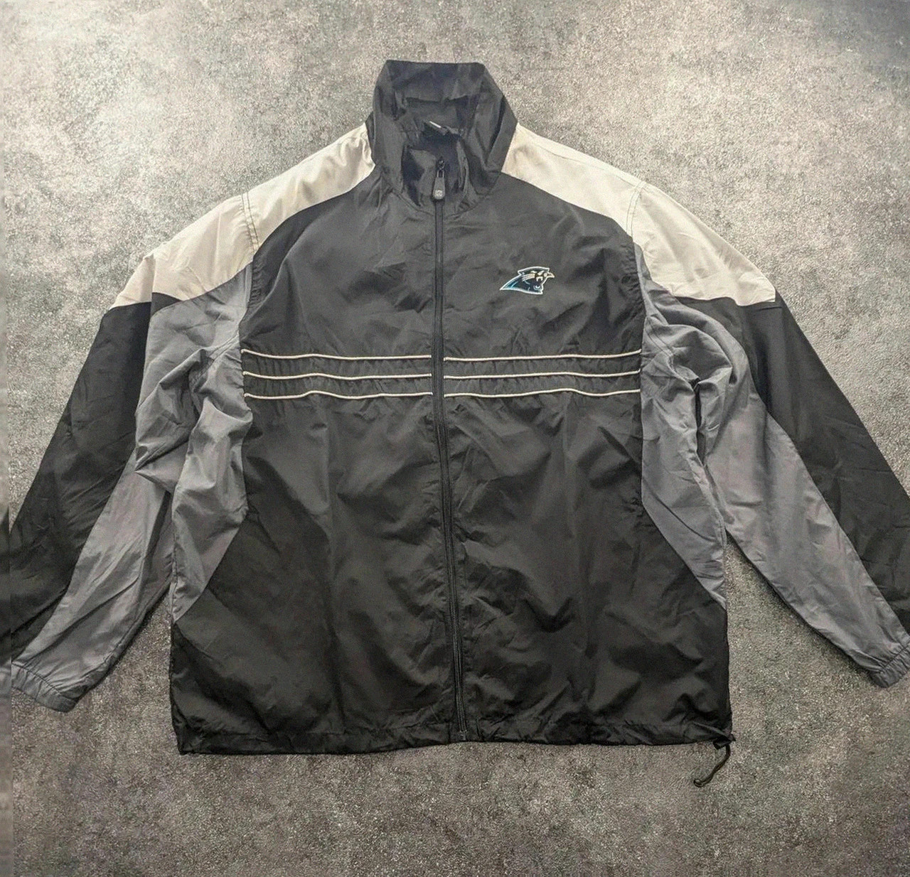 Veste coupe vent Nfl Carolina Panthers Reebok noir gris Xl
