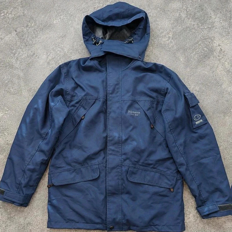 Veste vintage Didriksons Since 1913 S – Outdoor technique Y2K Gorpcore bleu marine