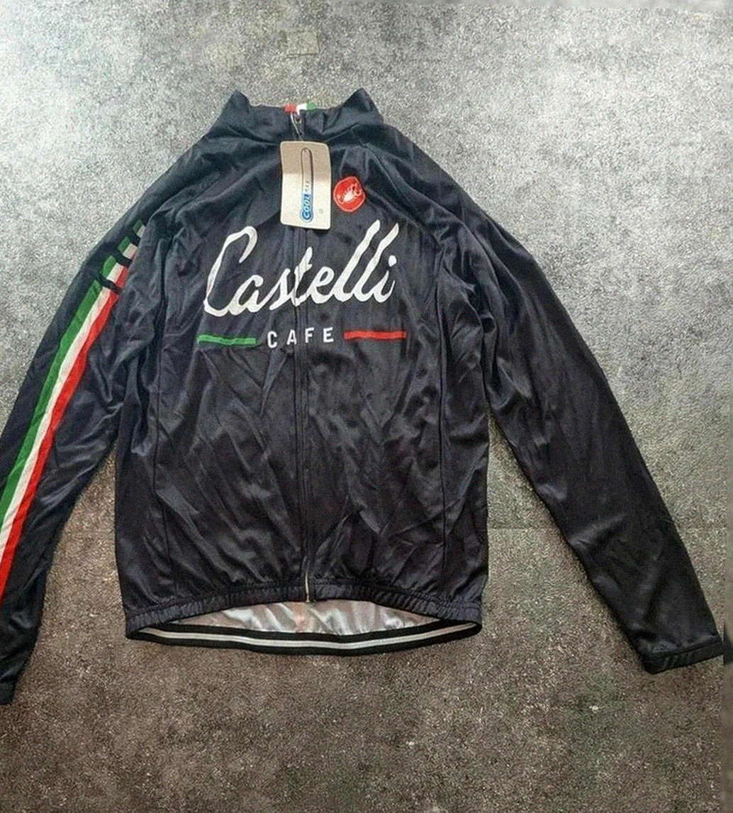 Veste vélo technique Castelli cafe coolmax outdoor gorpcore noir Italie cycling jacket S ajusté