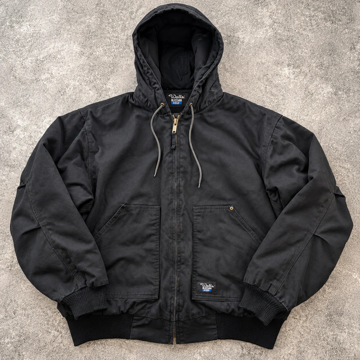 Walls Blizzard Pruf veste workwear 2XL noire style Active Jacket canvas capuche