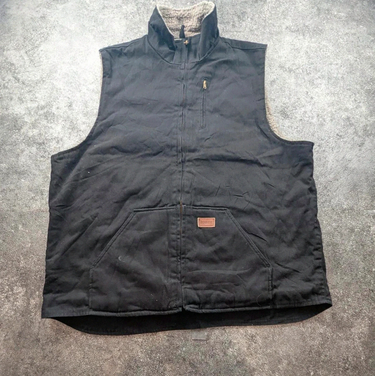 Gilet workwear Forge Work Wear doublé sherpa noir canvas Xxl 2XL vintage utility – Vintage Dressing – taille XXL 2