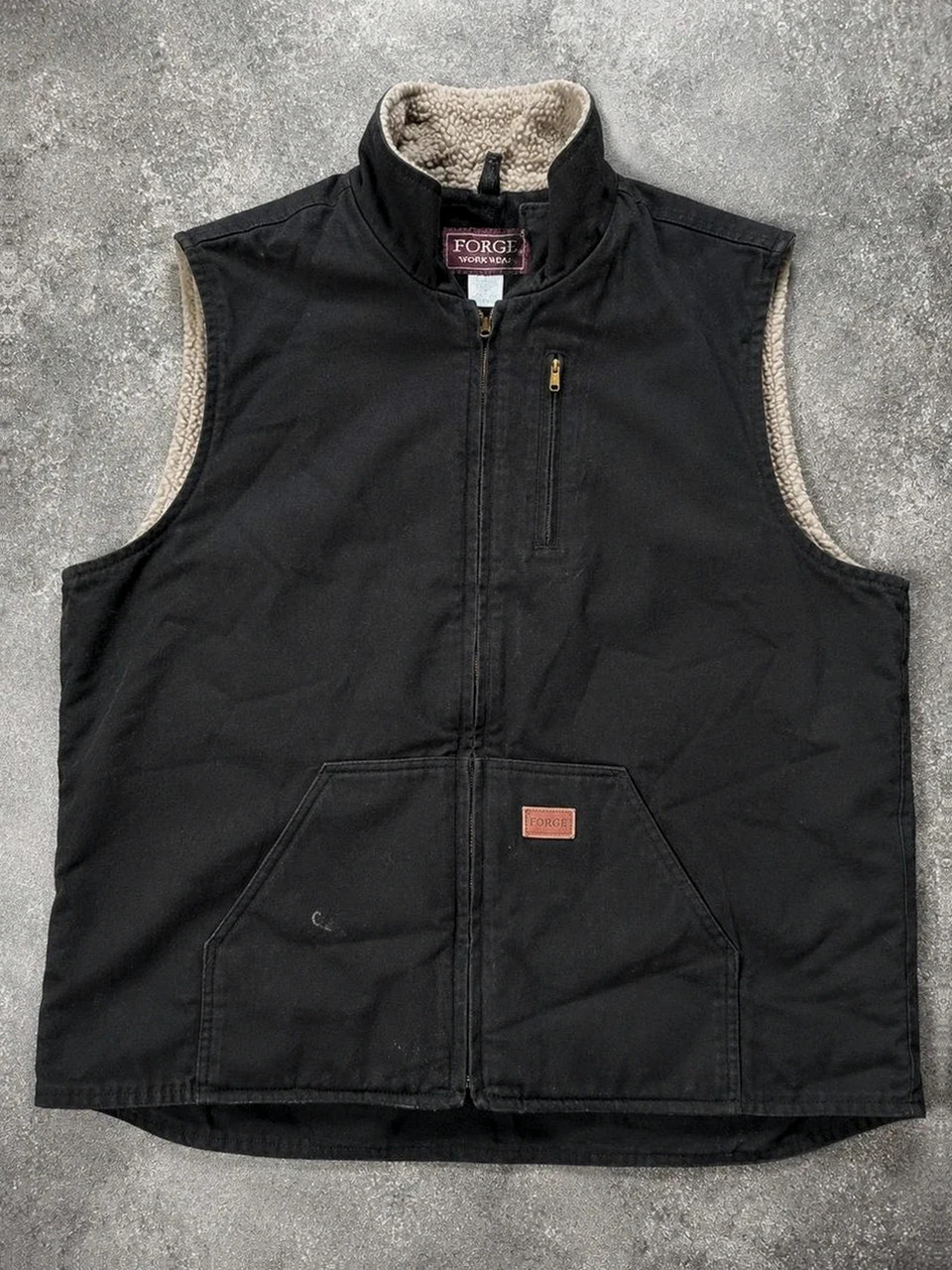 Gilet workwear Forge Work Wear doublé sherpa noir canvas Xxl 2XL vintage utility – Vintage Dressing – taille XXL