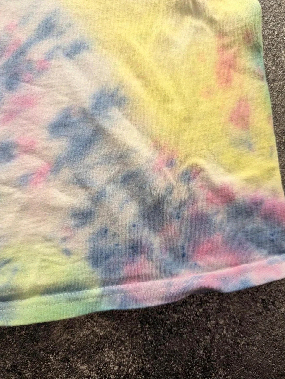 T-shirt Pipeline Through College tie dye pastel multicolore oversized surf skate festival Y2K L – Vintage Dressing – taille L 4