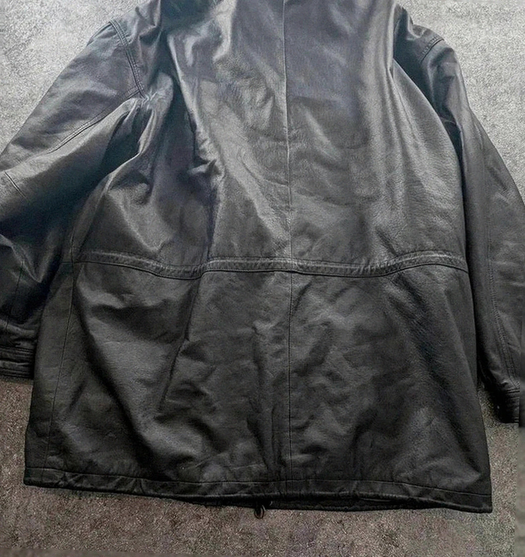veste cuir finnegan noir cuir épais vintage dressing taille 58 workwear biker Xxl – FINNEGAN – taille XXXL 2