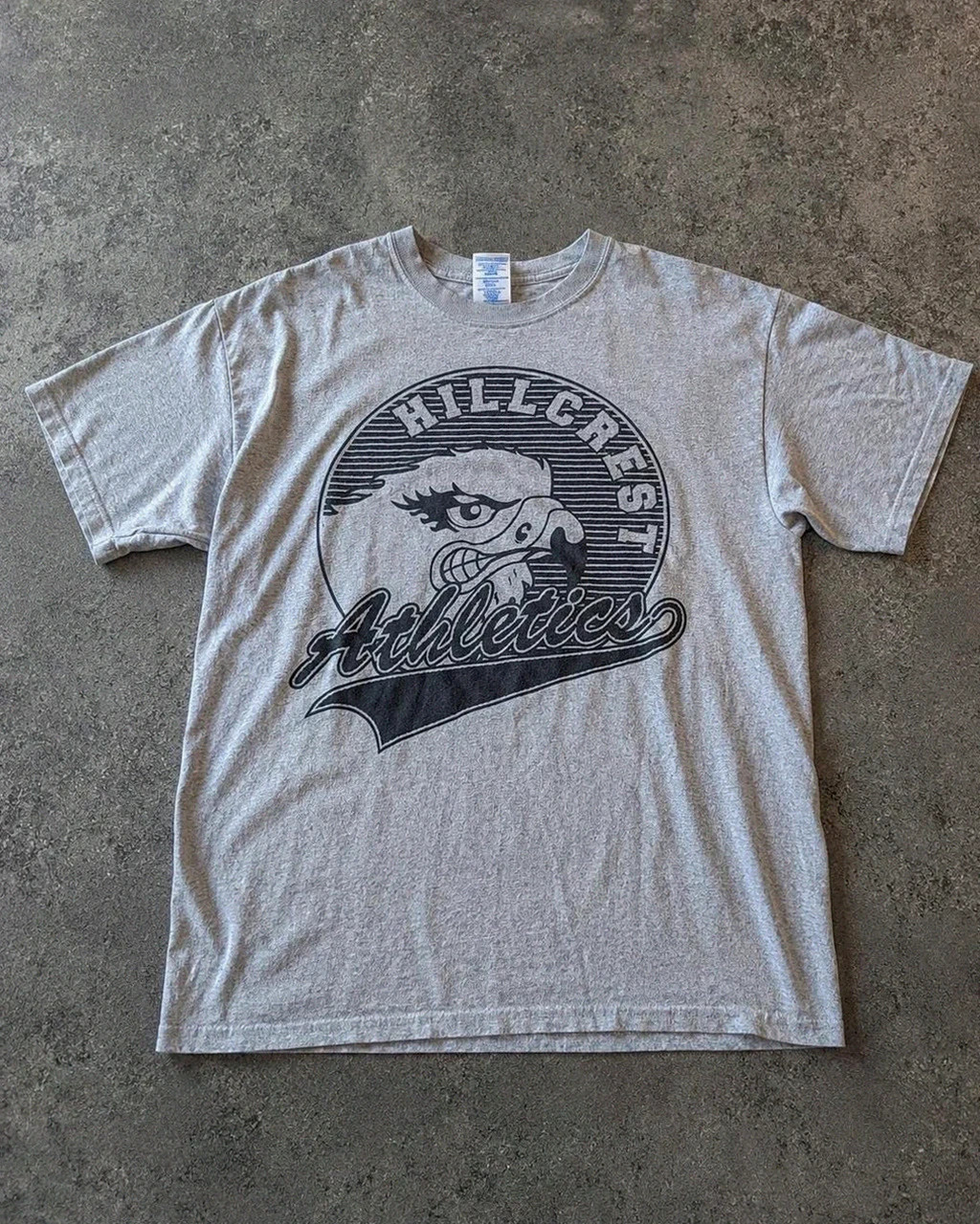 T-shirt Hillcrest Athletics vintage university college gris logo oversized M