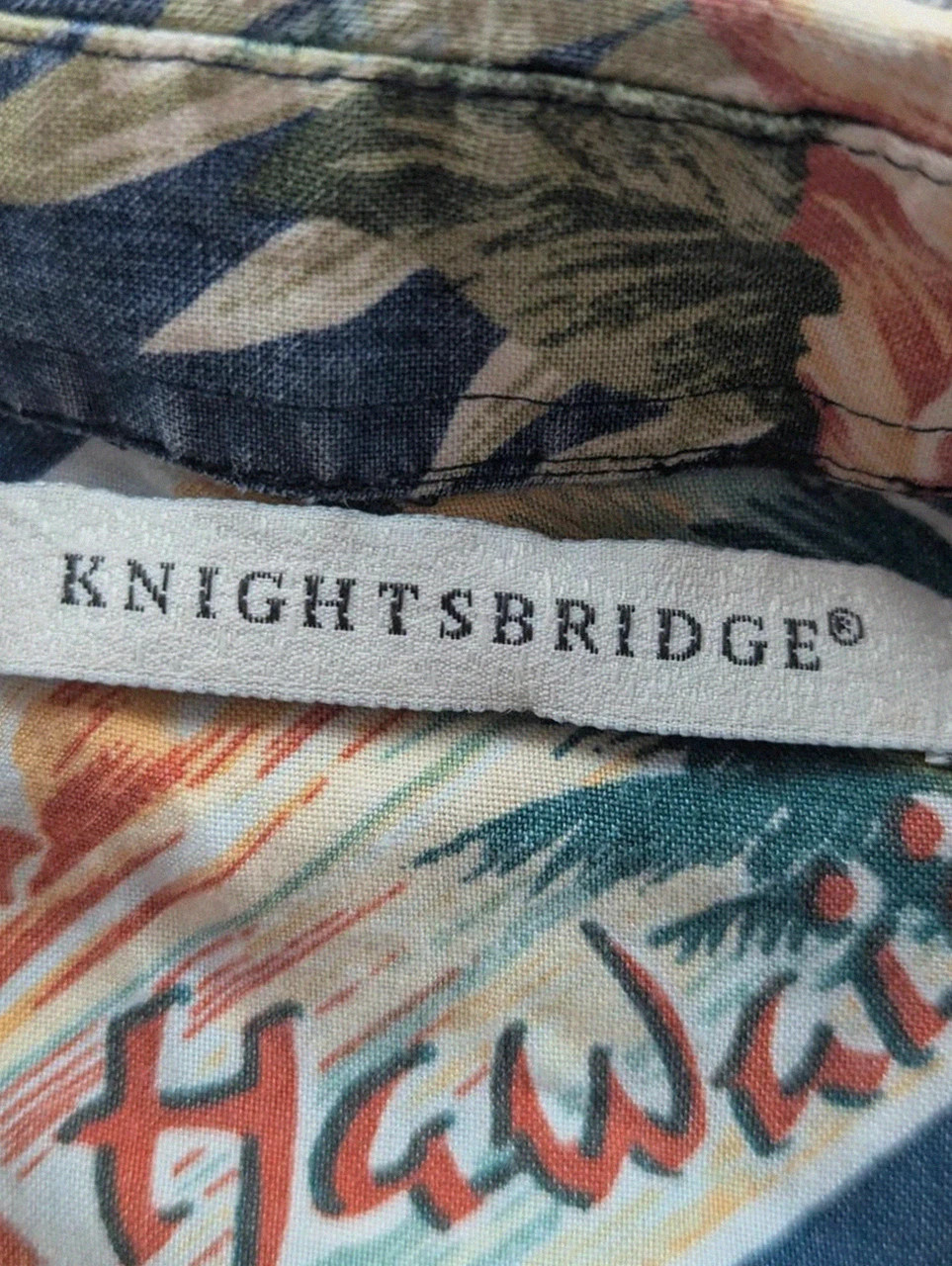 Chemise hawaïenne Hawaii rayon vintage bleu marine fleurs tropicales scooter L Knightsbridge – Knightsbridge – taille L 2