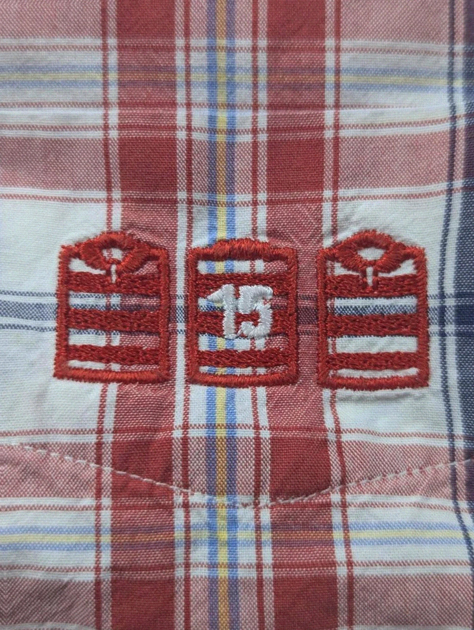 Chemise Serge Blanco Rugby 15 à carreaux M – Manches courtes – Preppy Vintage Sportswear – Serge Blanco – taille M 3