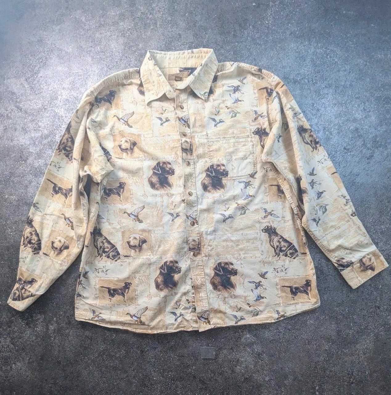 Chemise Morgan Creek Outfitters Xl Vintage Hunting Chiens Canards 100% Coton Made in Korea – Vintage Dressing – taille XL 2