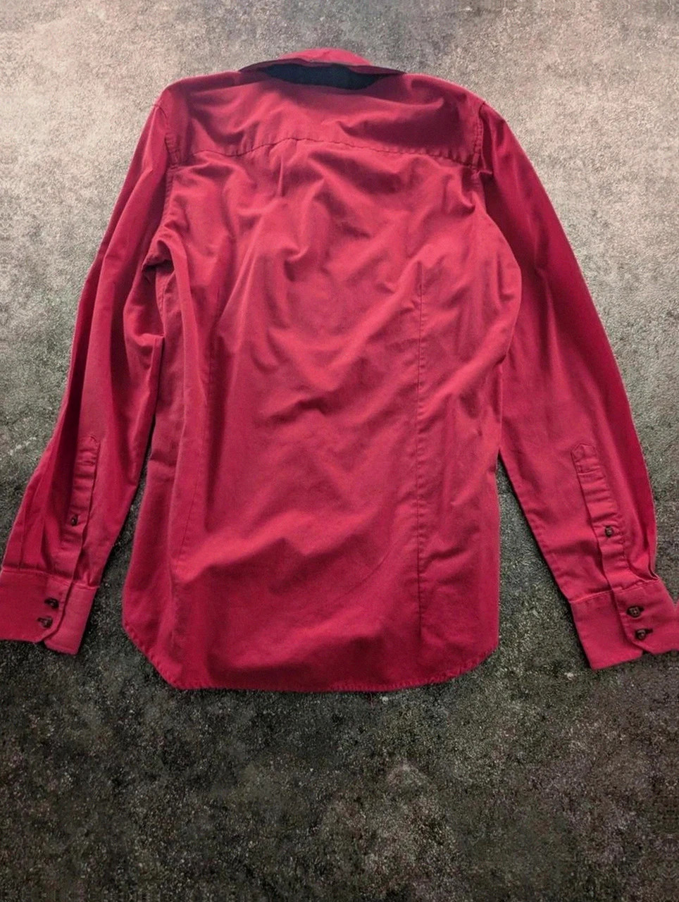 Chemise Owk slim fit rouge col contrasté vintage casual M – OWK – taille M 2