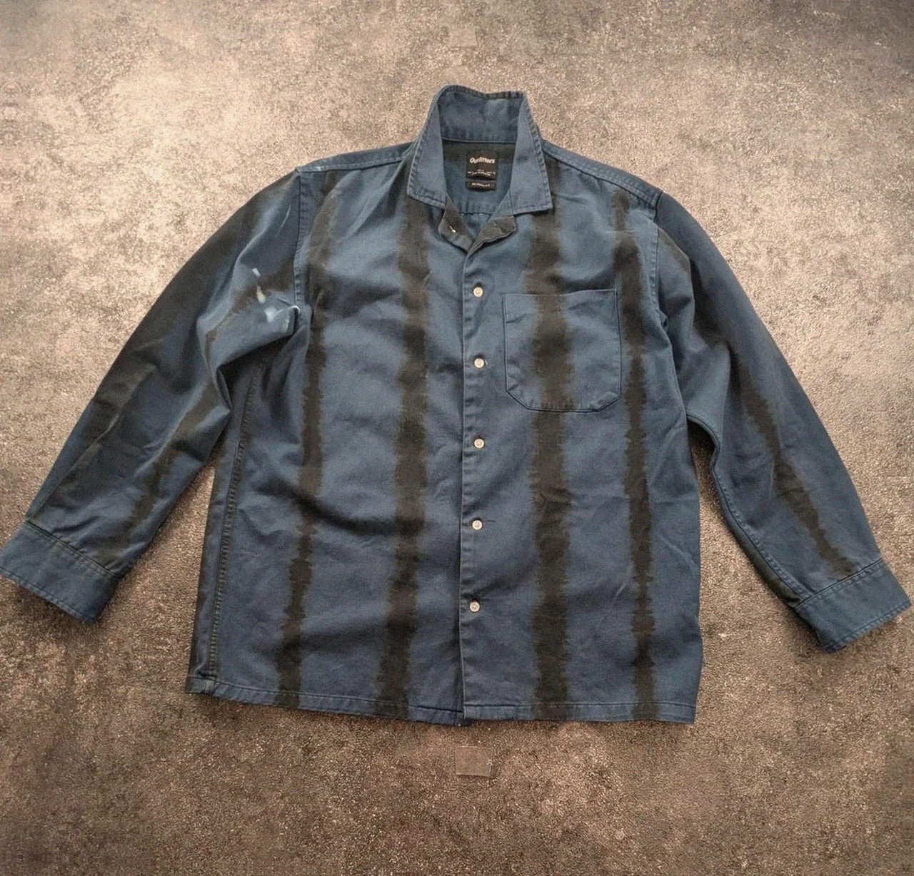 Veste workwear chemise Outfitters vintage 2003 coton bleu relaxed fit S ample – Vintage Dressing – taille S 2