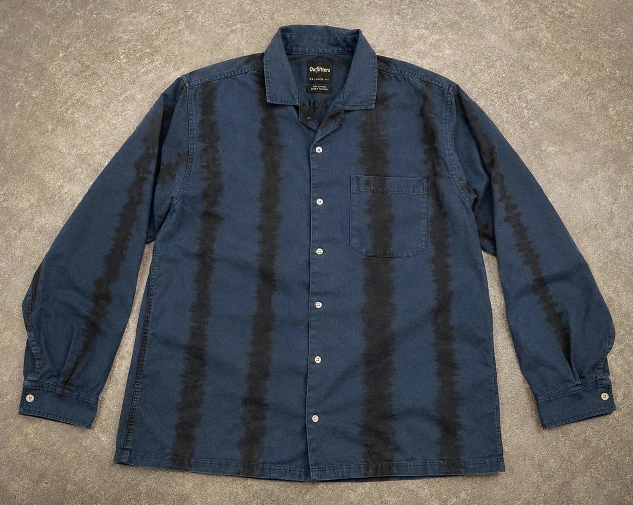 Veste workwear chemise Outfitters vintage 2003 coton bleu relaxed fit S ample – Vintage Dressing – taille S