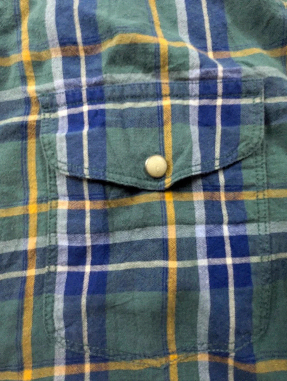 Chemise western Lucky Brand à carreaux vert bleu – Cowboy Pearl Snap M – Lucky Brand – taille M 4