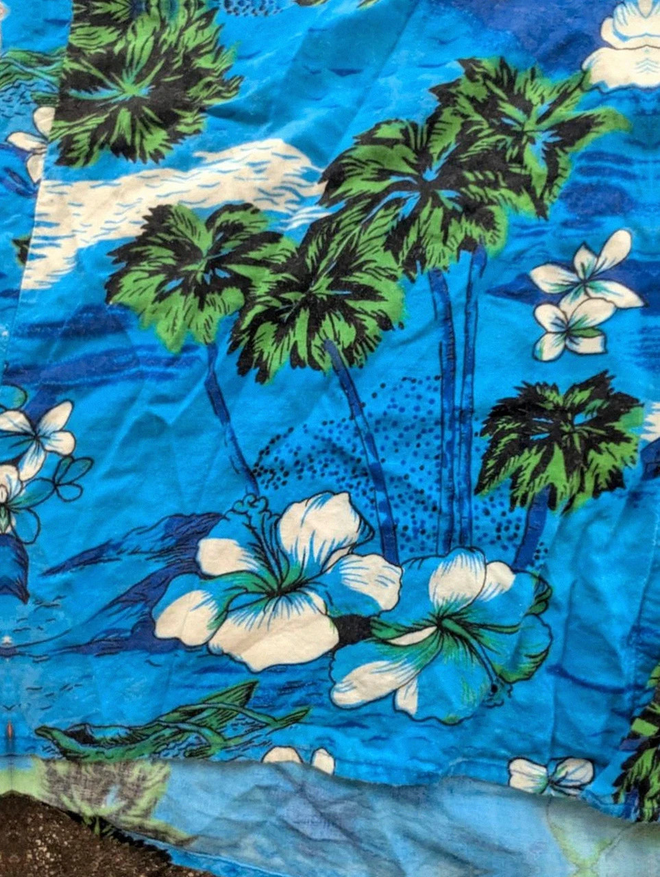 Chemise hawaïenne Prairie Shirts viscose tropicale bleu floral aloha vintage 39/40 L Xl – Vintage Dressing – taille L 4