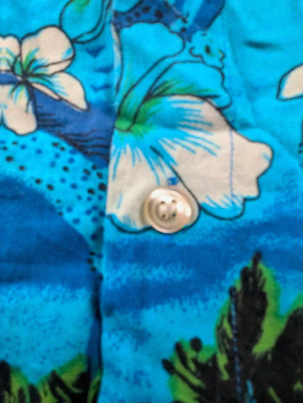 Chemise hawaïenne Prairie Shirts viscose tropicale bleu floral aloha vintage 39/40 L Xl – Vintage Dressing – taille L 5