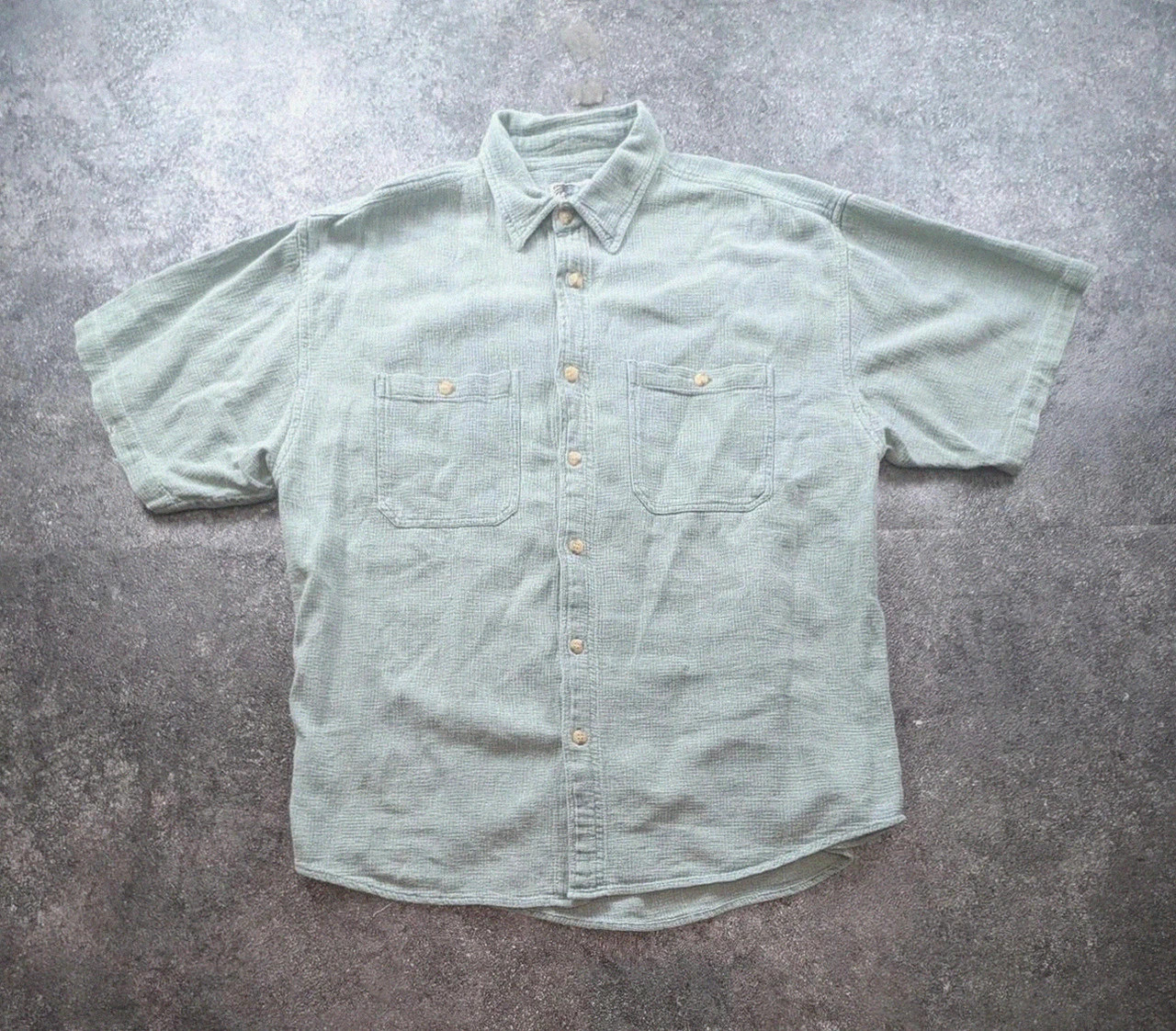 Chemise vintage Forestry Company Xl vert sauge – coton texturé gaufré – outdoor 90s gorpcore – Vintage Dressing – taille XL 2
