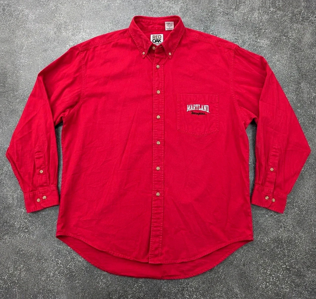 Chemise vintage Red Oak Maryland Terrapins Ncaa College Usa Xxl rouge – Red Oak – taille XXL