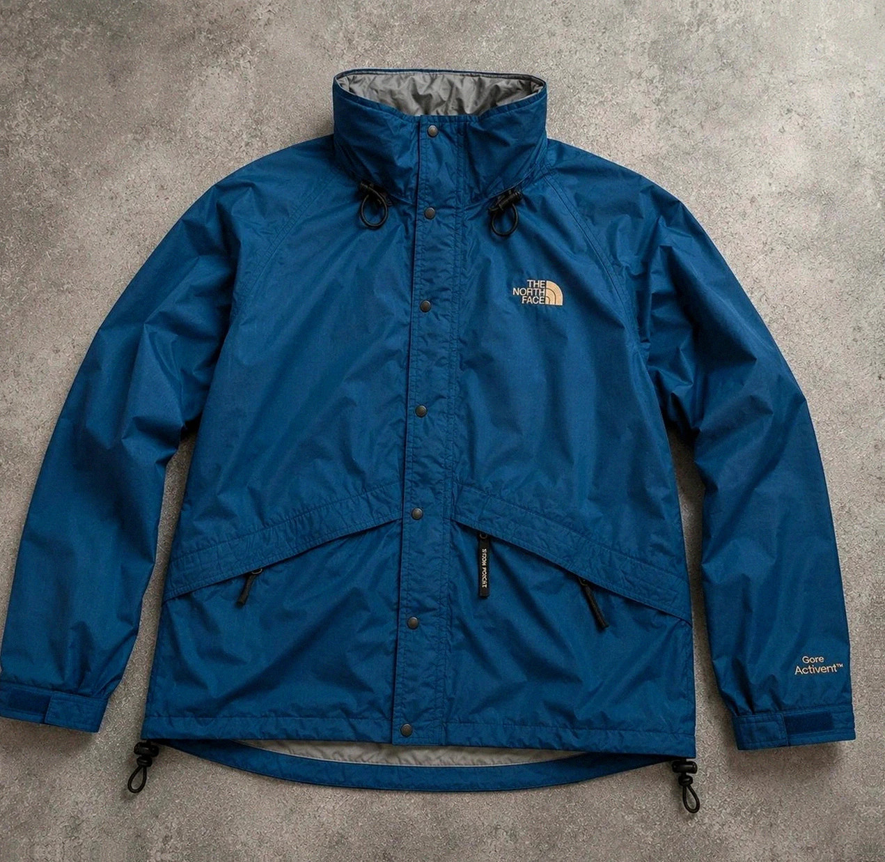 The North Face Veste Gore-Tex Paclite Gore Activent Vintage Homme L Bleu Imperméable Outdoor