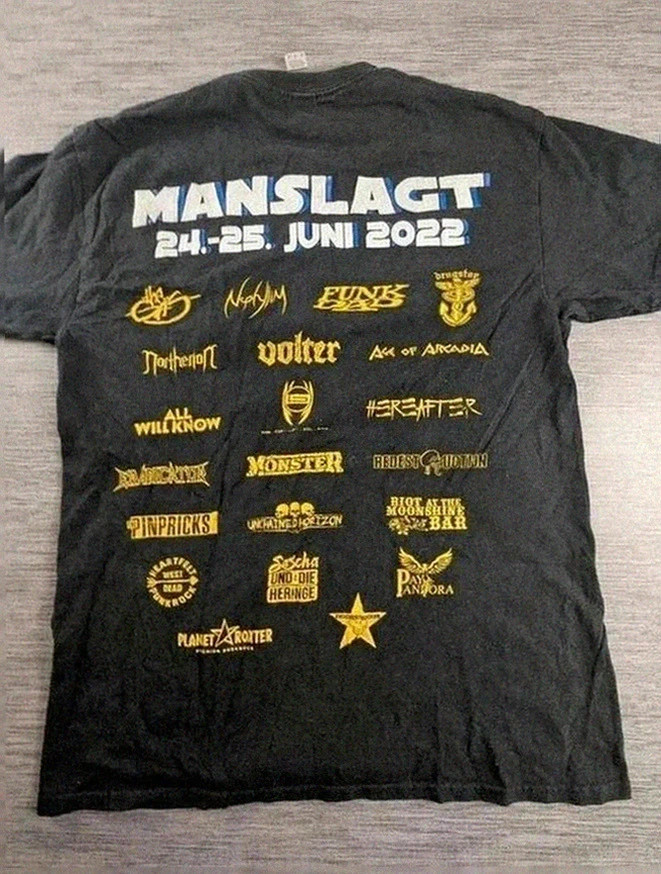 T-shirt Gildan noir Let The Bad Times Roll Open Air 2022 heavy metal hard rock skull taille M – Gildan – taille M 2