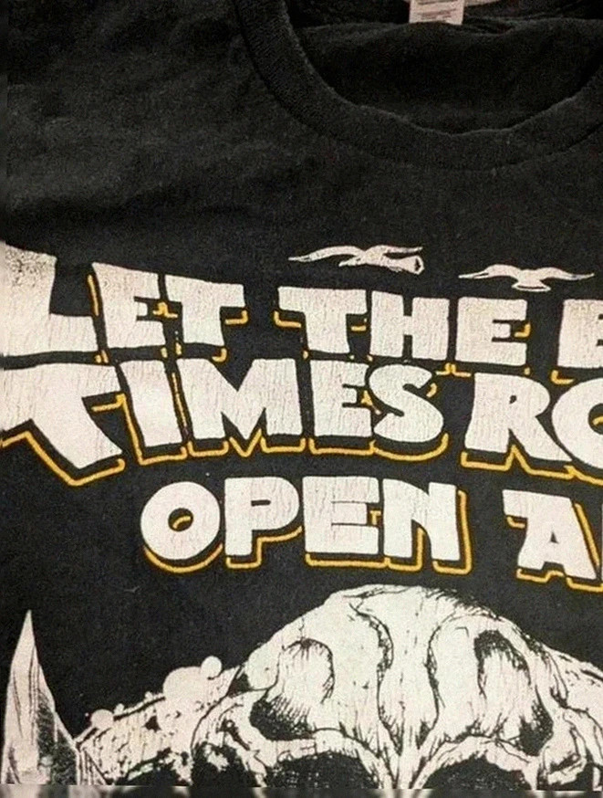T-shirt Gildan noir Let The Bad Times Roll Open Air 2022 heavy metal hard rock skull taille M – Gildan – taille M 4