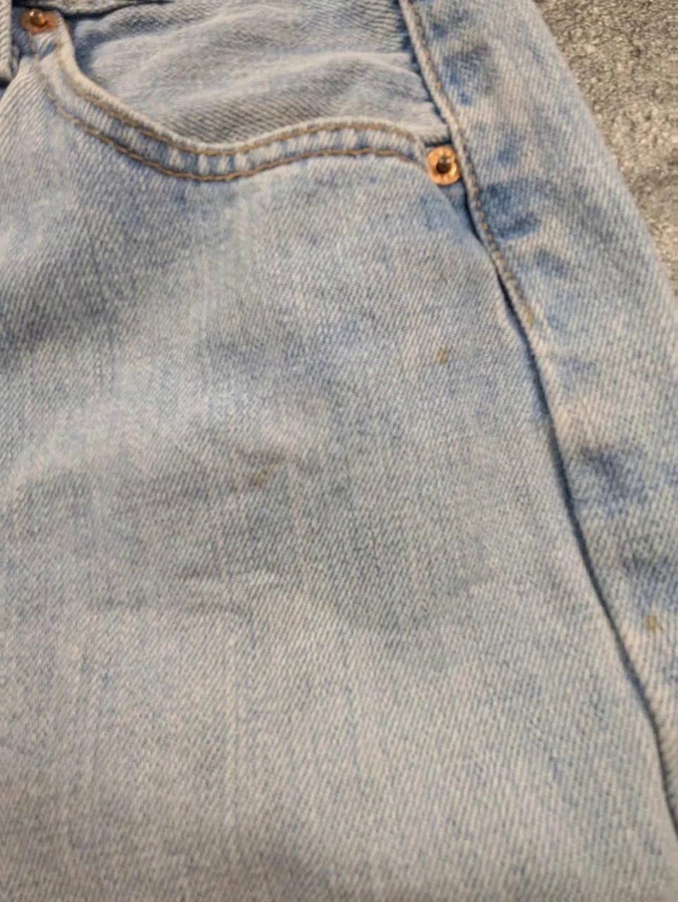 Jean Levi’s 501 W31 L32 denim clair workwear destroy straight fit vintage – Levi's – taille M / 38 / 10 3